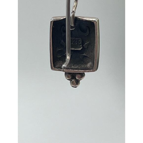 Artisan Sterling Silver Signed 925 Raised Swirl Filigree Boho Drop Bali Earring - Picture 10 of 13